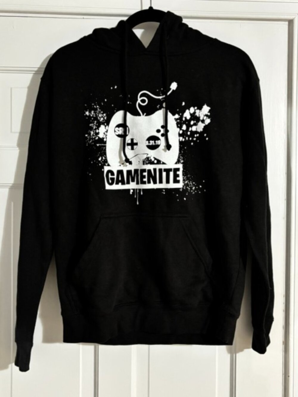 Gamer Hoodie in Black and White- Adult S- NWOT